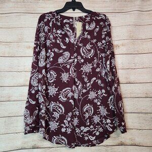 Brina & Em Stitch Fix Lemmy V-Neck Brown Floral Print Cottagecore Top NWT XXL